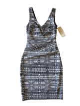 NWT Nicole Miller Artelier Metallic Tribal Jacquard Tucked Waist Sheath Dress 2 - £48.16 GBP