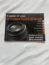 Canon EF 70-300mm f/4.5-5.6L IS USM (2004) Camera Lens Instruction Manua... - $14.03