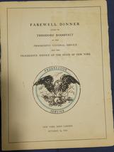 Theodore Roosevelt Farewell Dinner program/1913 - £240.55 GBP