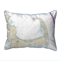Betsy Drake Cape Cod Bay, MA Nautical Map Large Corded Indoor Outdoor Pillow - £42.63 GBP