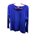 Lauren Ralph Lauren Long Sleeve T-shirt Embroidered Logo Royal Blue Plus... - $14.68