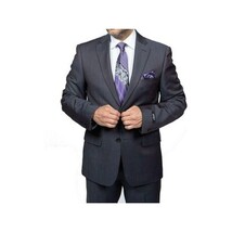 Mens DKNY 100% Wool Two Button Notch Lapel Slim fit Shark Texture 1364 Dark Gray image 5