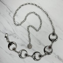 Sun Moon Star Silver Tone Metal Chain Link Belt OS One Size - £15.81 GBP