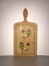 Hand-Painted RoosterWare Wooden Cutting Board - Farmhouse Kitchen Decor - $30.00