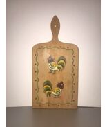 Hand-Painted RoosterWare Wooden Cutting Board - Farmhouse Kitchen Decor - $30.00