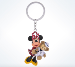 Disney Park Fun Minnie Mouse with Duffy Bear Figurine Keychain Key Chain - £13.49 GBP