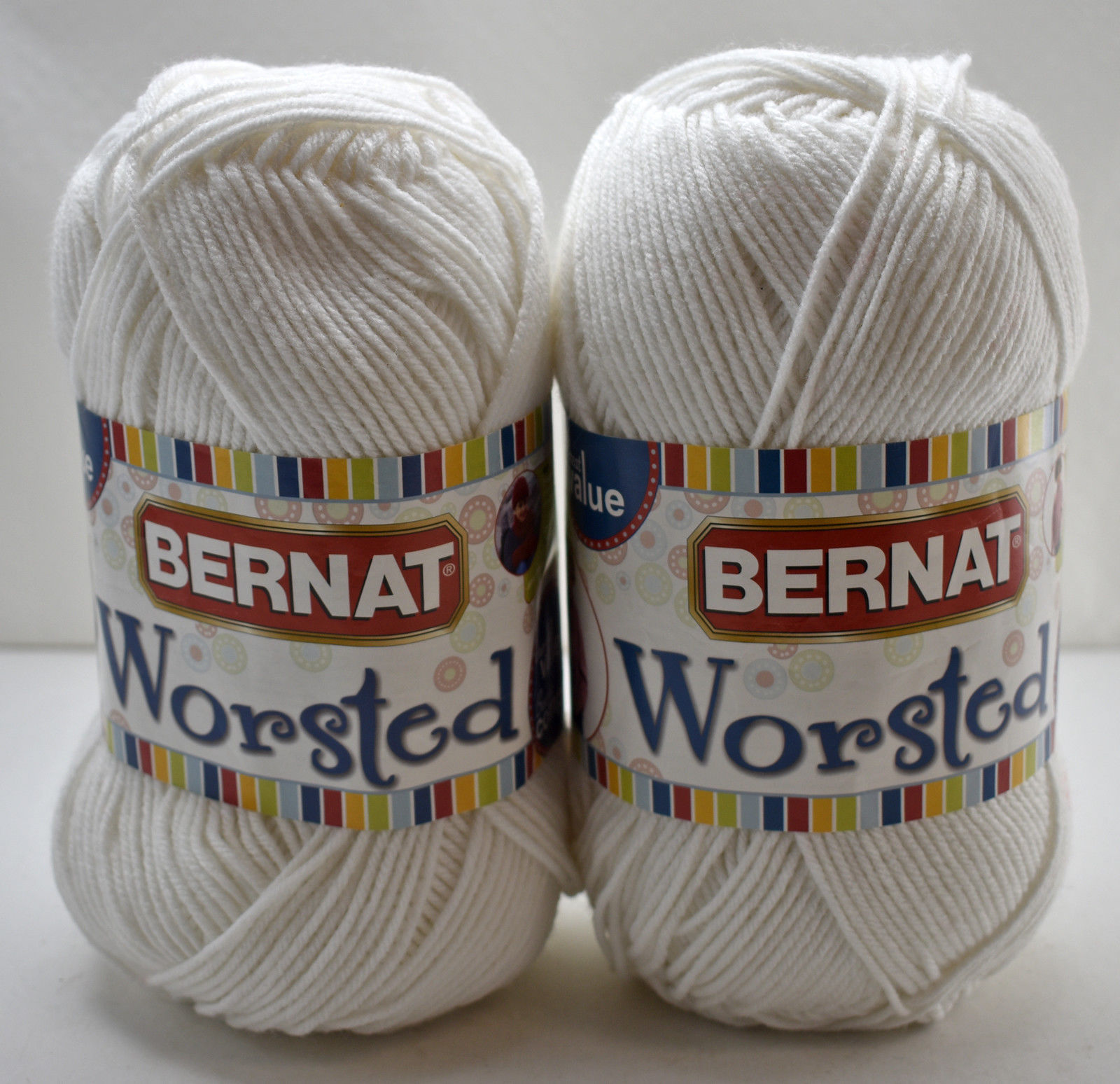 Primary image for Bernat Worsted Solid Medium Weight Acrylic Yarn - 2 Skeins 402 yds - Color White