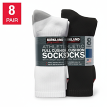 Kirkland Signature Men's Athletic Sock, 8-pair Arch Support Made in USA - $18.74