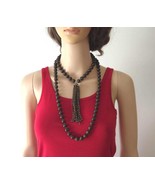 Oversize Brown Large Bead Tassel Necklace - $42.08 CAD