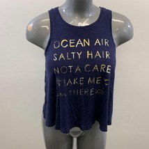 Aerie Women&#39;s Cropped Tank Top Size XS Blue Viscose/Cotton Blend Blue Sl... - $7.92
