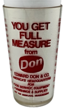 Vintage Edward Don &amp; Company Advertising Measuring Glass Food Service Eq... - $14.84