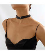 Cubic Zirconia &amp; Black Resin 18K Gold-Plated Oval Layered Choker Necklace - £12.63 GBP