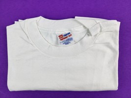 NOS Hanes Heavyweight 50/50 Blank White T-shirt Medium Single Stitch USA - £19.45 GBP