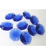 100PCS 14MM Blue Crystal Glass Decoration Chandelier Parts Octagon Bead - £9.73 GBP