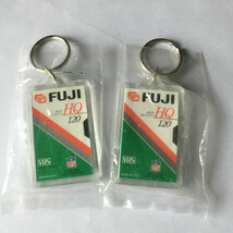 Vintage FUJI brand VHS HQ 120 shape keychain rings advertising promotion... - $409.87 MXN