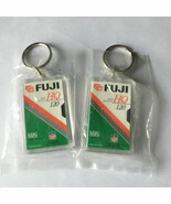 Vintage FUJI brand VHS HQ 120 shape keychain rings advertising promotion... - $21.73