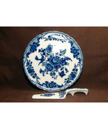 New,THUN KARLOVARSKY cobalt blue porcelain china 11 1/2&quot; cake plate with... - $98.95