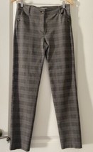 89th &amp; Madison Brown Plaid Comfy Stretch Straight Legged Pants, Fitted Size 10  - £14.29 GBP