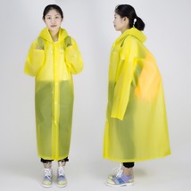 Mens Womens Waterproof Raincoats Long Jacket EVA Button Hooded Raincoat Coats Po - £149.57 GBP