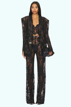 Black Lace 2Piece Womens Suit Sexy Blazer  Pants - $252.44