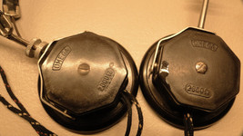 Antique Rare Germany Bakelite Military Omega 2000 Ω  Headphones  WWII Ba... - £52.23 GBP