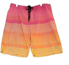Hurley Phantom Board Shorts Men’s Sz. 30 Pink Orange Swim Surf Zip Pocket - £14.06 GBP