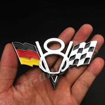 3D  Car V8 Vintage Germany Flag Trunk Emblem  Decals Sticker - £73.37 GBP