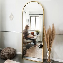 Ogcau Floor Mirror, Full Length Mirror Standing Hanging Or Leaning Against, Gold - £76.09 GBP