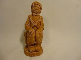 FerraStone Clown Sitting Art Pottery Made in USA Clay Clown - $11.87