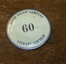 Vintage David Nassif Co Stewart Airfield Employee Badge Pin Wellesley Hills Ma - £27.77 GBP