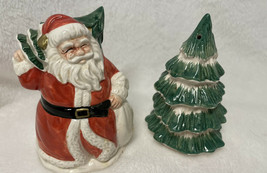 OCI Omnibus Porcelain Santa and Christmas Tree salt and pepper shakers - $9.48