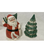OCI Omnibus Porcelain Santa and Christmas Tree salt and pepper shakers - £7.44 GBP