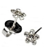 Silver April Crystal Daisy Ear Piercing Earrings System 75 Cartilage Ear... - £6.24 GBP