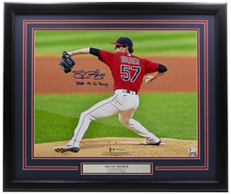Shane Bieber Signed Framed 16x20 Cleveland Indians Photo 2020 AL CY Young BAS - £144.96 GBP