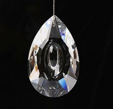 5PCS Clear Chandelier Glass Crystal Lamp Prisms With Eyeshape Hole Prisms Lamp - £5.25 GBP