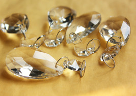 20Pcs Clear Chandelier Crystal Lamp Parts Glass Prisms 50mm Pendant Drops - £15.65 GBP