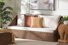Novia Bohemian Peanut Brown Braided Rattan Sofa - $109.00