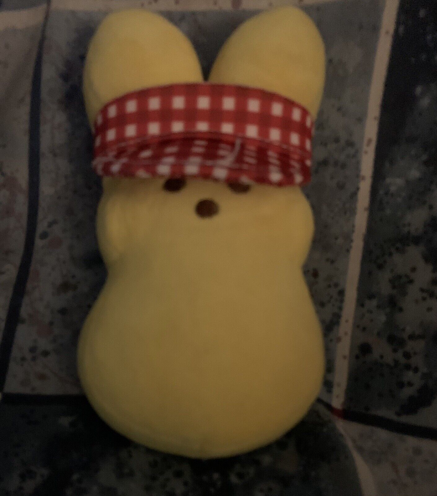Peeps Plush 5.5” Yellow Bunny w/ Red & White Visor Just Born Peep 2022 - £6.16 GBP