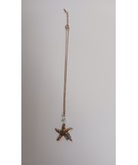 Gold Tone Salt, Sand, Sea Starfish Necklace 16&quot; To 19&quot; - $269.23 MXN