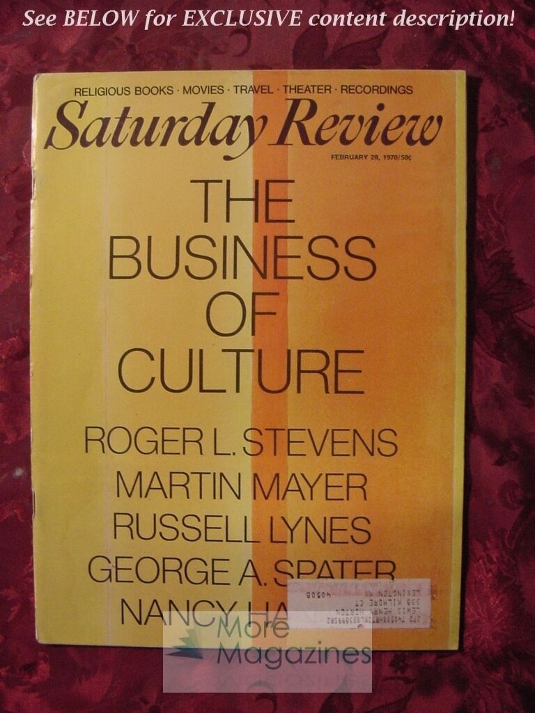 Primary image for Saturday Review February 28 1970 MARTIN MEYER RUSSELL LYNES GEORGE A. SPATER