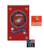 *USA MADE USMC US Marine Corps MARINES &quot;SERVED WITH PRIDE&quot; 3x5 ft FLAG B... - £13.57 GBP