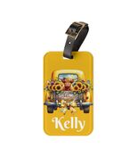 PERSONALIZED NAME Highland Cow Sunflowers Travel Truck Luggage Tag - $20.99
