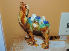 Chinese Mud Camel 6.25&quot;x5.25&quot; yellow Mudman Mud Man Tang style Sancai ma... - $620.93 MXN