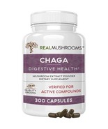 Real Mushrooms Chaga Capsules - Size 300 Caps | Healf - $47.53 CAD