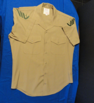 Creighton Tan Khaki Usmc Marine Corp Dress Shirt Uniform 16-16 1/2 Large W/ Rank - £18.46 GBP