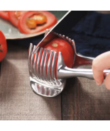 Stainless Steel Handheld Fruit &amp; Vegetable Slicer Clip – Tomato Lemon Cu... - $30.11
