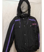 VTG Fila Max Line Black Purple Ski Hooded Jacket Sz 40 Snow Snowboard Wi... - $118.79