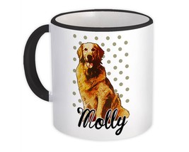 Golden Retriever Personalized Polka Dots : Gift Mug Molly Dog Pet Animal Puppy C - £12.43 GBP
