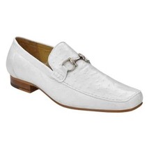 Belvedere Men's Shoes Bartolo Genuine Ostrich Loafer White 1026OB image 11