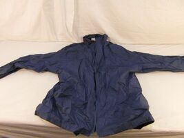 Adult Men's Adidas Vintage Blue Dark Blue 3 Stripe Windbreaker Jacket Me... - $16.32